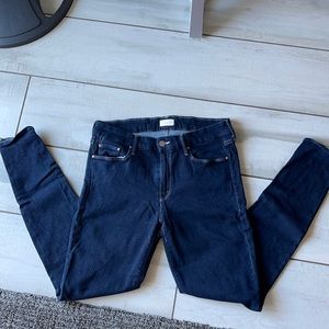 Dark denim mother jeans